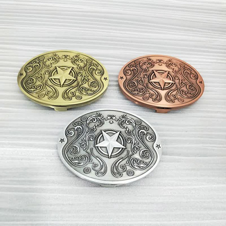 Cinturón de cuero con hebilla para hombre, con diseño creativo de estrella del oeste, para llevar cerveza