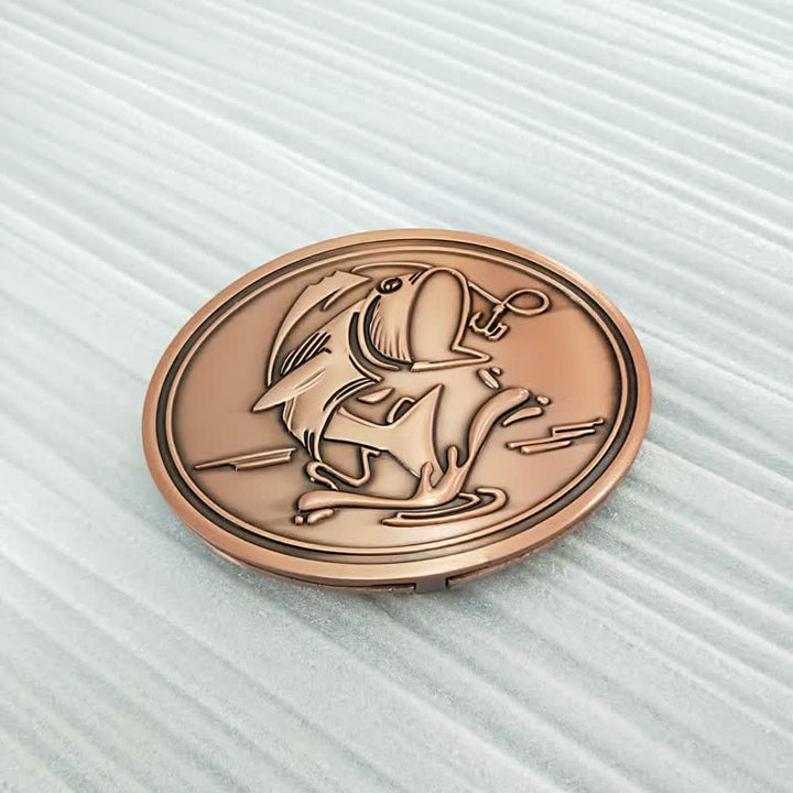 Cinturón de cuero con hebilla para hombre, diseño creativo de Gone Fishing