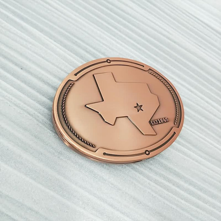 Cinturón de cuero con hebilla para hombre con diseño creativo de mapa del estado de Texas