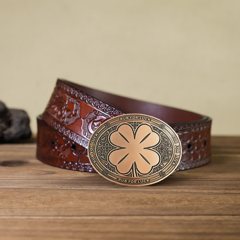 Cinturón de cuero con hebilla para sujetar cerveza de forma creativa y hecha a mano para hombres