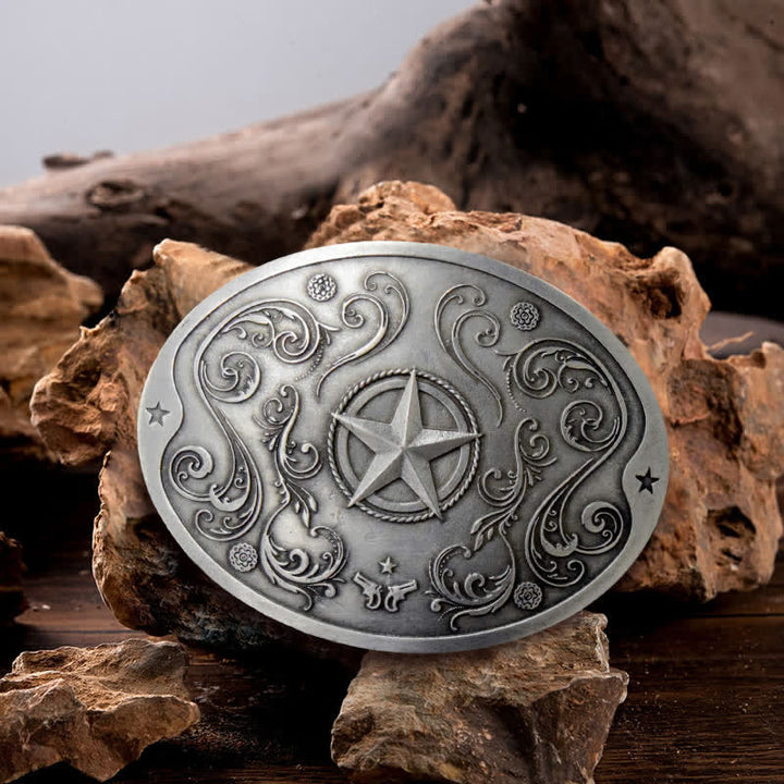 Cinturón de cuero con hebilla para hombre, con diseño creativo de estrella del oeste, para llevar cerveza