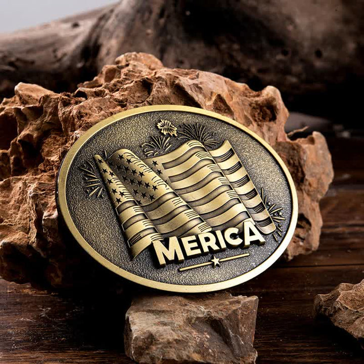 Cinturón de cuero con hebilla estilo Texas con bandera de los nativos americanos para hombre