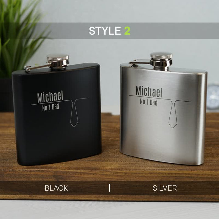 Botella portátil de acero inoxidable personalizada y grabada de 3 a 8 oz