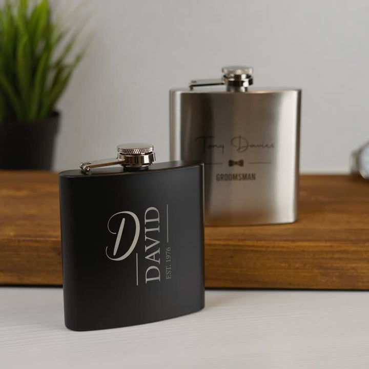 Termo portátil de acero inoxidable personalizado y grabado de 3 a 8 oz