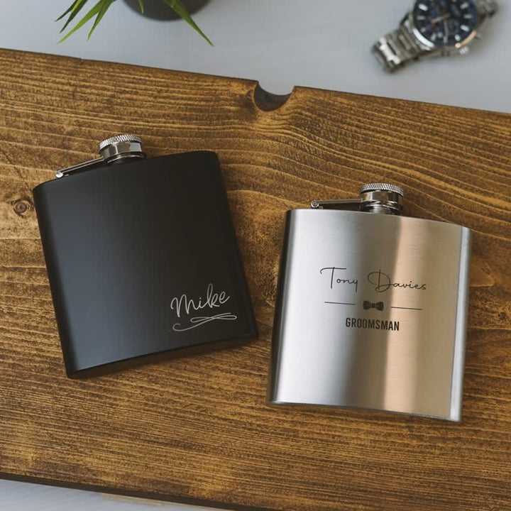 Termo portátil de acero inoxidable personalizado y grabado de 3 a 8 oz