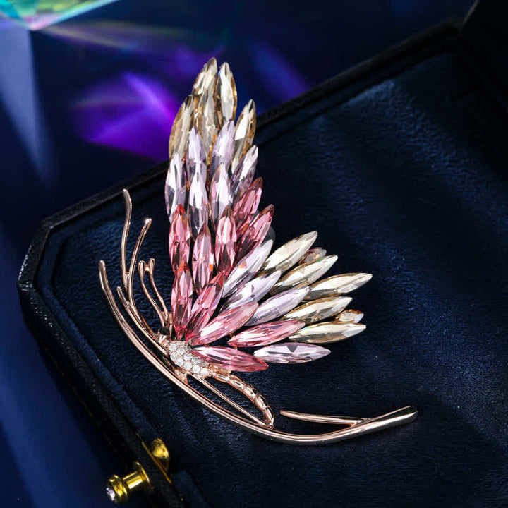 Broche de mariposa rosa con degradado deslumbrante para mujer