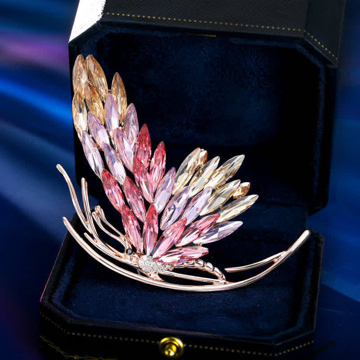 Broche de mariposa rosa con degradado deslumbrante para mujer