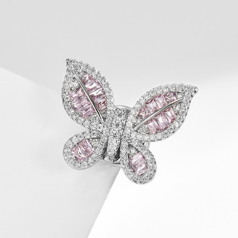 Broche magnético estilo mariposa color rosa hielo dulce para mujer