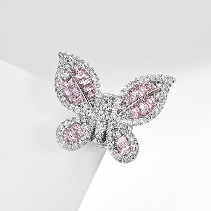 Broche magnético estilo mariposa color rosa hielo dulce para mujer