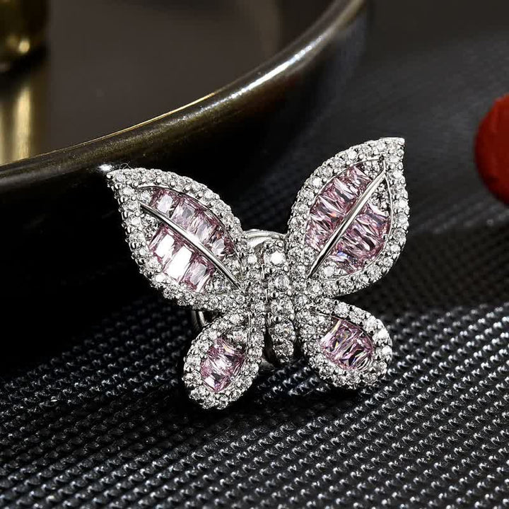 Broche magnético estilo mariposa color rosa hielo dulce para mujer