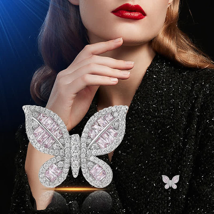 Broche magnético estilo mariposa color rosa hielo dulce para mujer