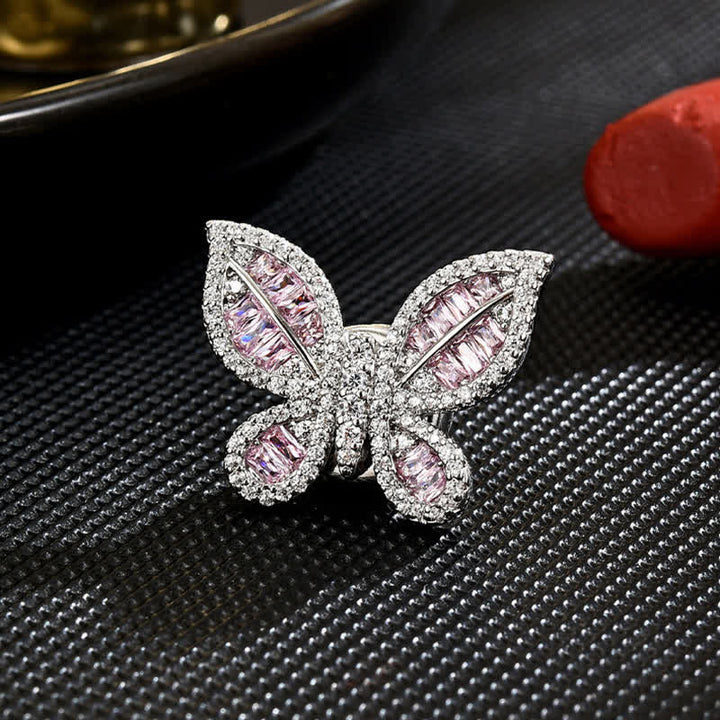 Broche magnético estilo mariposa color rosa hielo dulce para mujer