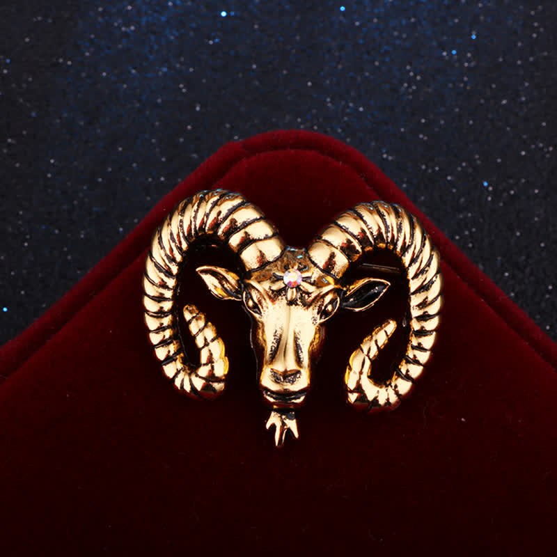 Broche con forma de cabeza de carnero para hombre