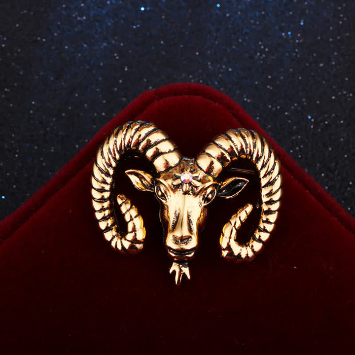 Broche con forma de cabeza de carnero para hombre