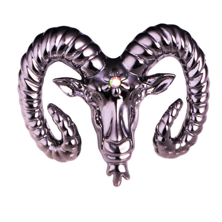 Broche con forma de cabeza de carnero para hombre