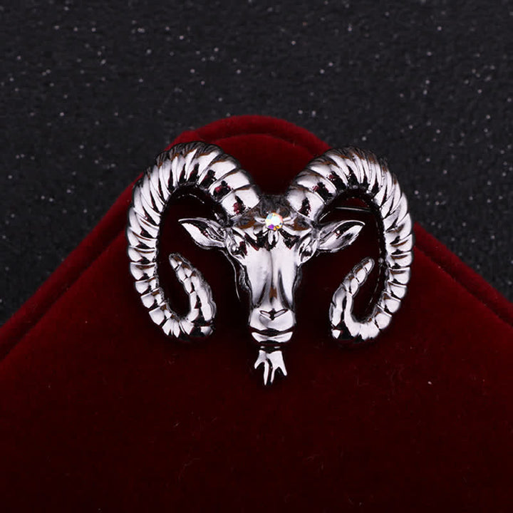 Broche con forma de cabeza de carnero para hombre