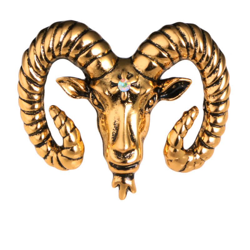 Broche con forma de cabeza de carnero para hombre