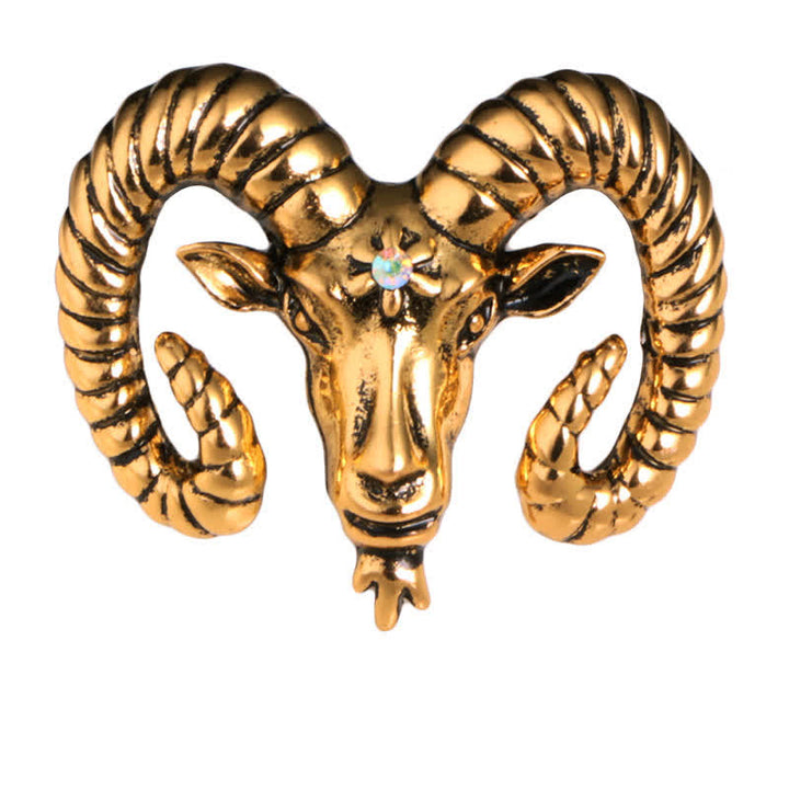 Broche con forma de cabeza de carnero para hombre