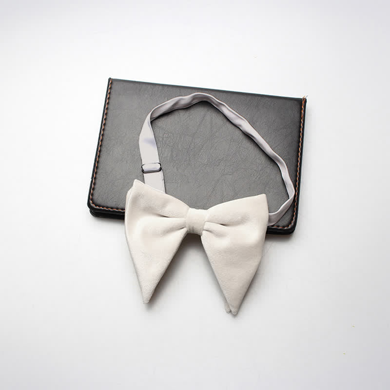 Pajarita de boda de terciopelo de gran tamaño y punta para hombre