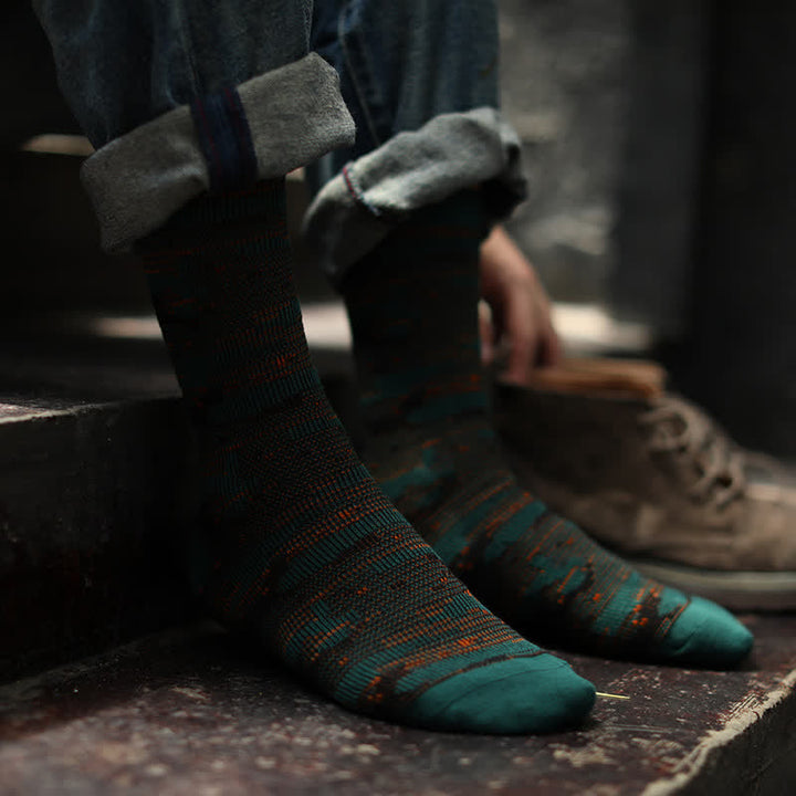 Calcetines de algodón de colores combinados de estilo informal.