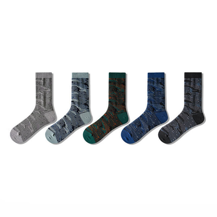 Calcetines de algodón de colores combinados de estilo informal.