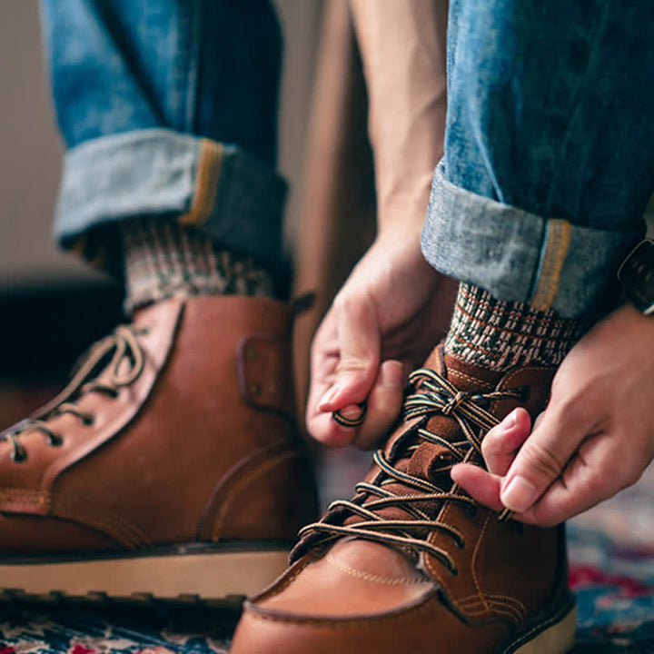Calcetines de algodón con estampado de líneas de diamantes de colores a la moda