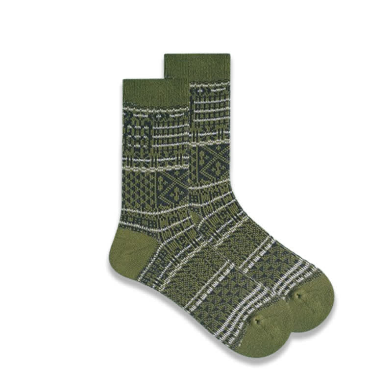 Calcetines de algodón con estampado de líneas de diamantes de colores a la moda