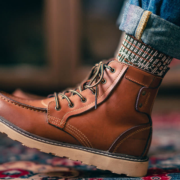 Calcetines de algodón con estampado de líneas de diamantes de colores a la moda