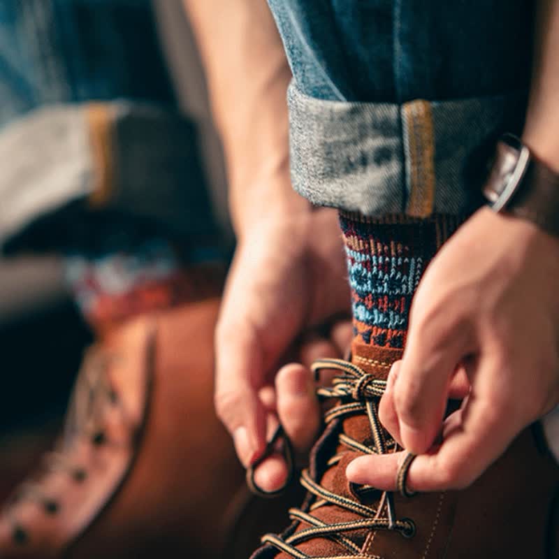 Calcetines de algodón con estampado tribal étnico vintage