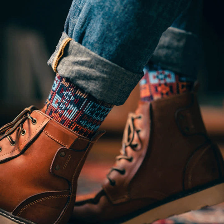 Calcetines de algodón con estampado tribal étnico vintage