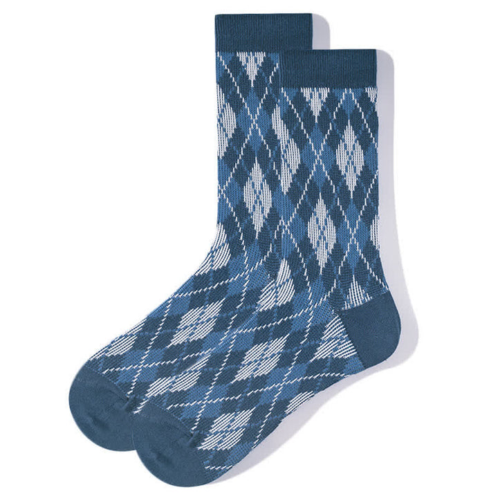 Calcetines de algodón cómodos con estampado de cuadros novedosos