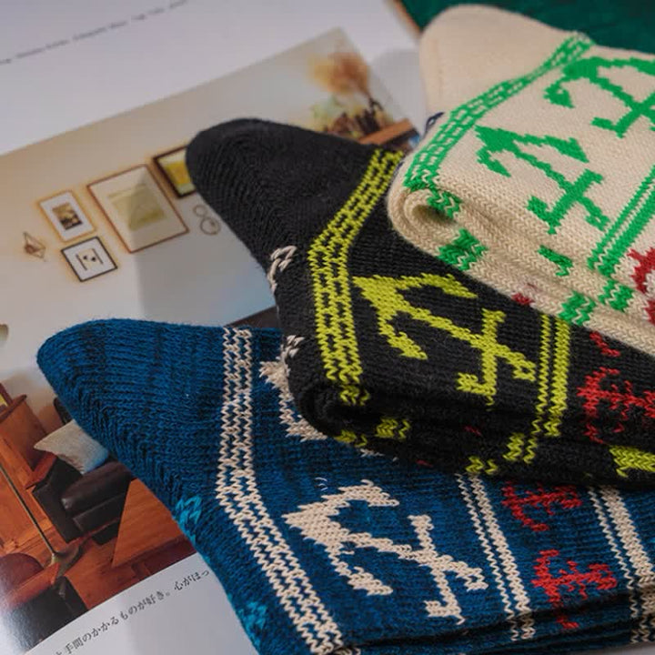 Calcetines de algodón con estampado de ancla y sabor náutico
