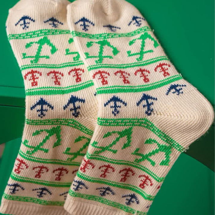 Calcetines de algodón con estampado de ancla y sabor náutico