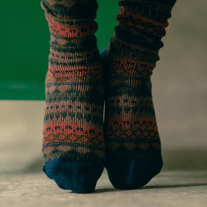 Calcetines de algodón con estampado étnico tribal colorido