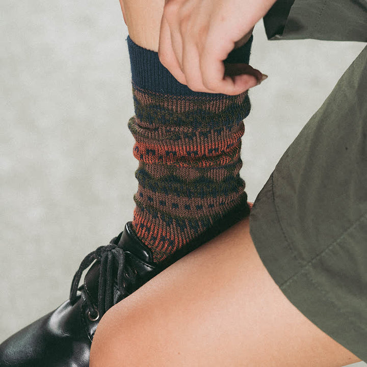 Calcetines de algodón con estampado étnico tribal colorido