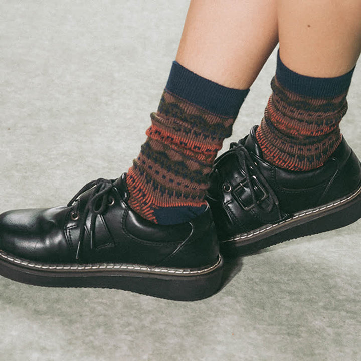 Calcetines de algodón con estampado étnico tribal colorido