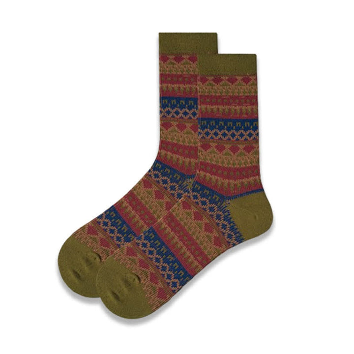 Calcetines de algodón con estampado étnico tribal colorido