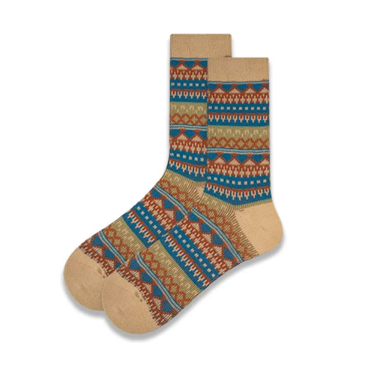 Calcetines de algodón con estampado étnico tribal colorido