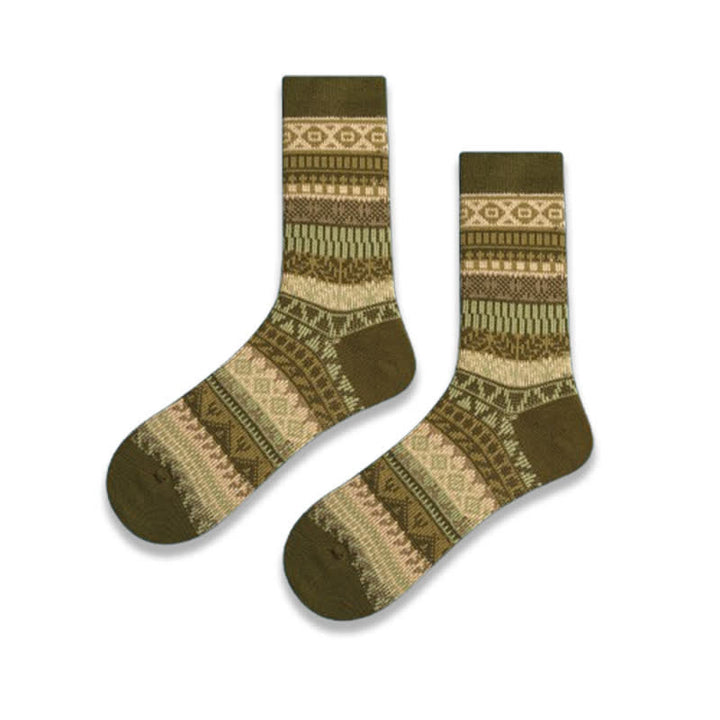 Calcetines de algodón estilo étnico retro con colores vibrantes