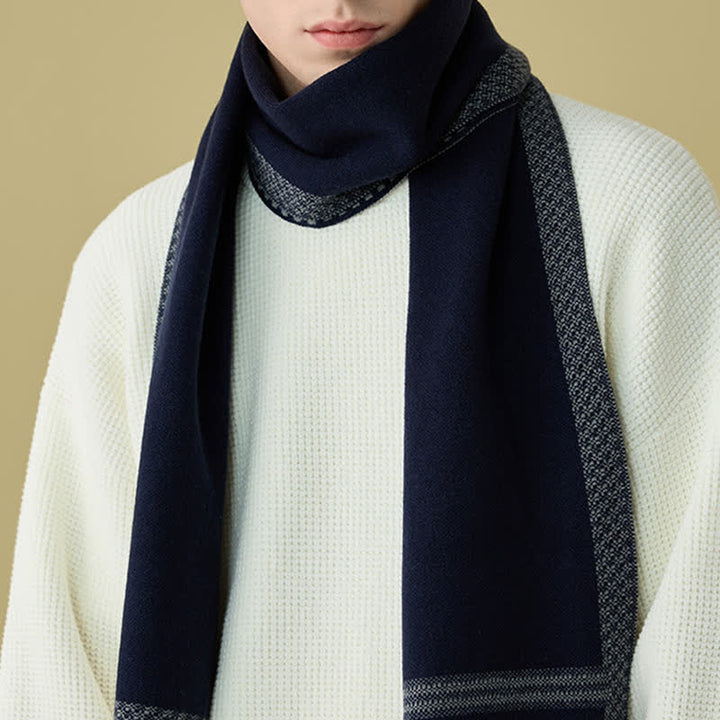 Elegante bufanda de lana a rayas de Racing Line para hombre