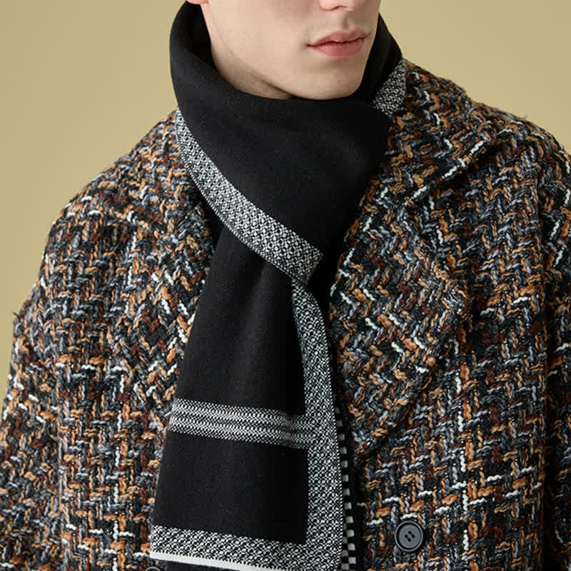 Elegante bufanda de lana a rayas de Racing Line para hombre