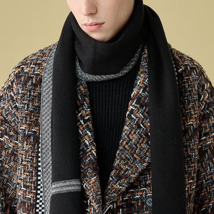 Elegante bufanda de lana a rayas de Racing Line para hombre