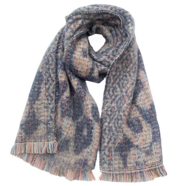 Bonita bufanda unisex con estampado de leopardo y flecos cortos