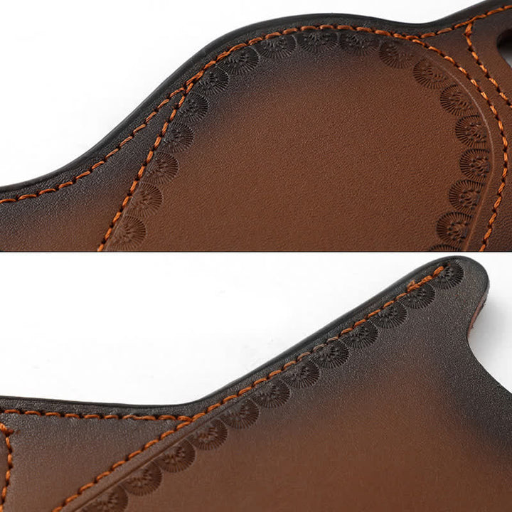 Bolsa de cuero para cinturón con funda para cuchillo plegable y portaherramientas marrón