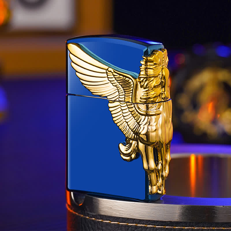 Encendedor de butano recargable Pegasus con relieve 3D de tres lados