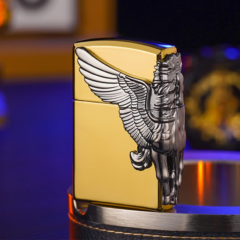 Encendedor de butano recargable Pegasus con relieve 3D de tres lados
