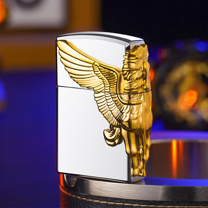 Encendedor de butano recargable Pegasus con relieve 3D de tres lados
