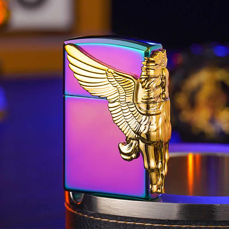 Encendedor de butano recargable Pegasus con relieve 3D de tres lados