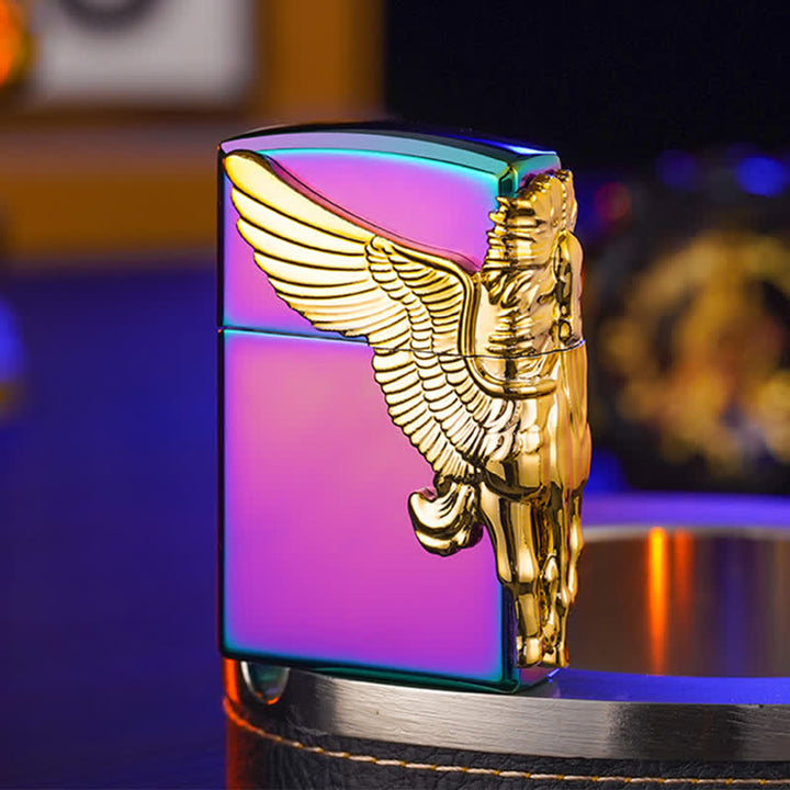 Encendedor de butano recargable Pegasus con relieve 3D de tres lados