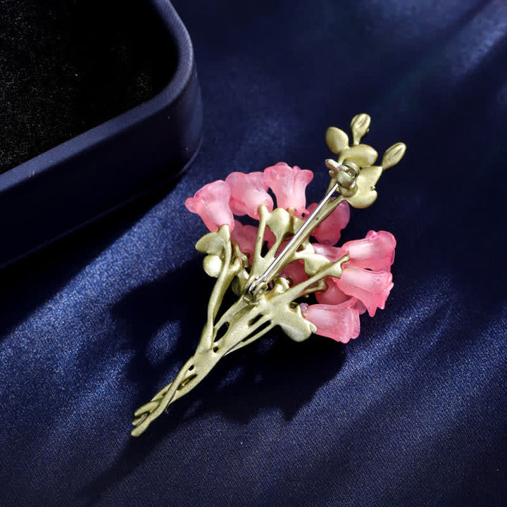 Broche romántico de ramo de rosas rosas y verdes para mujer